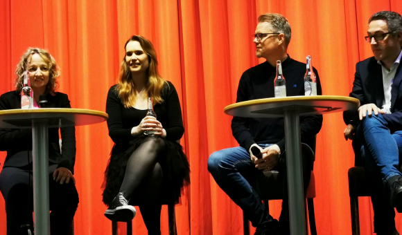Diskussionsrunde vlnr. Prof. Schmitz, Jessy James LaFleur, Flix und Prof. Marchetti (c) DGCFRW