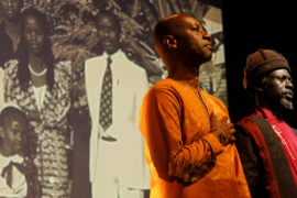 Stage performance “Hewa Rwanda” by Rwandan artist Dorcy Rugamba © Christophe Péan, 2021