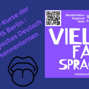 Werbeanzeige der VHS Berlin zur Reihe Vielfalt Sprache